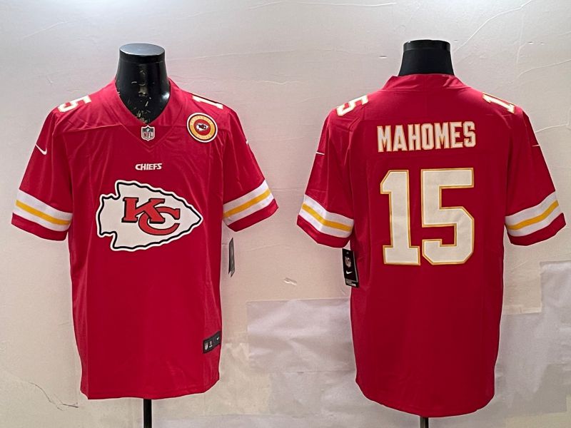 Men Kansas City Chiefs #15 Mahomes Red Nike Team Logo 2025 NFL Jersey style 5->kansas city chiefs->NFL Jersey